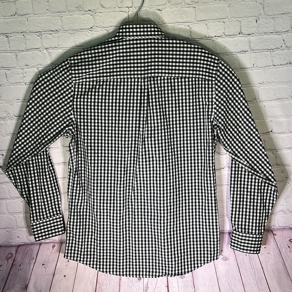 HAGGAR  Men's Black Checked Long Sleeve Shirt. Size: 15 34/35 - Picture 7 of 9